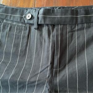 Ralph Lauren Cotton Black Pinstripe Trousers 2P